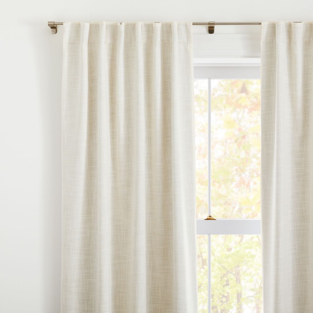 Crossweave Curtain Natural Canvas West Elm UK